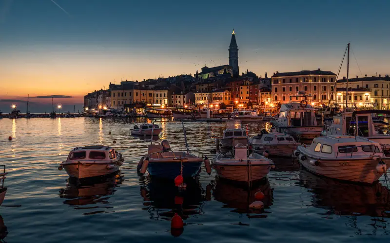 Rovinj Harbour and Grisia Street