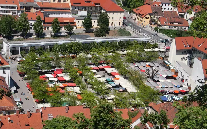 Ljubljana Central Market and Plečnik Colonnade